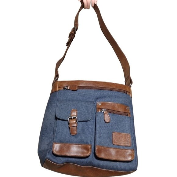 Relic Blue Canvas Messenger‎ Crossbody Bag/Purse - Picture 1 of 9